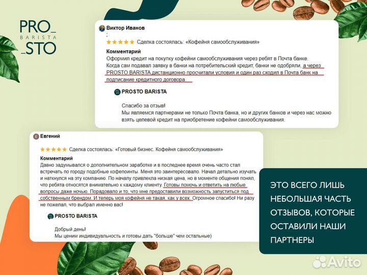 Кофейня самообслуживания в рассрочку без переплат