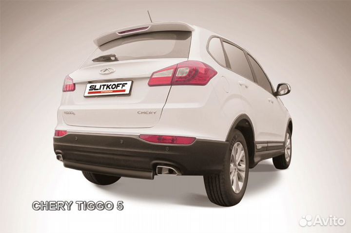 Защита заднего бампера d57 черная Chery Tiggo 5 (2