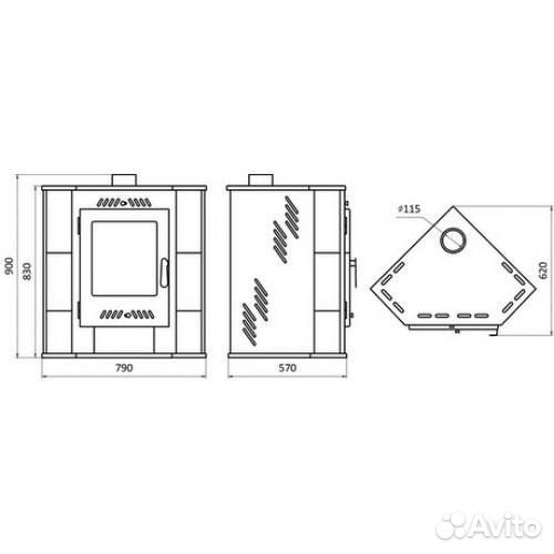 Печь камин Бранденбург угловой