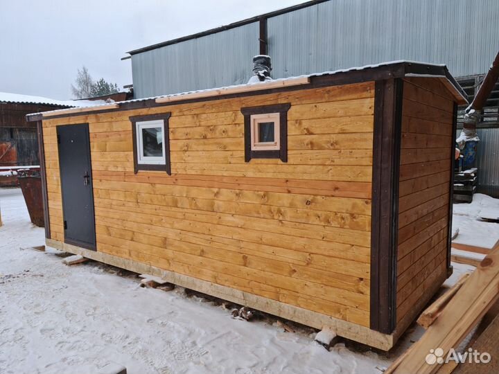 Мобильная баня из бруса 6 м