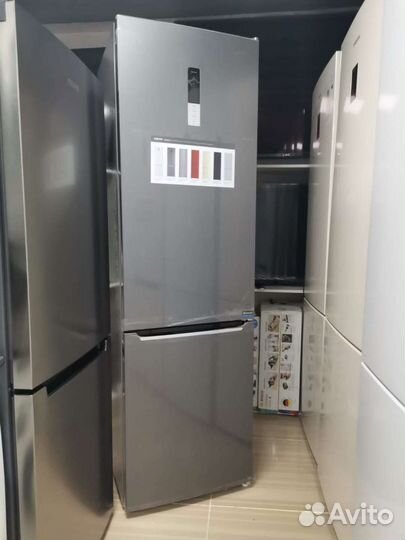 Холодильник новый 2 метра серый отличная модель