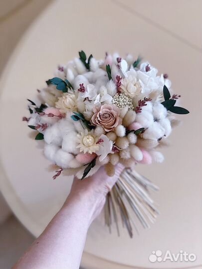 Букет невесты из сухоцветов, свадебный букет