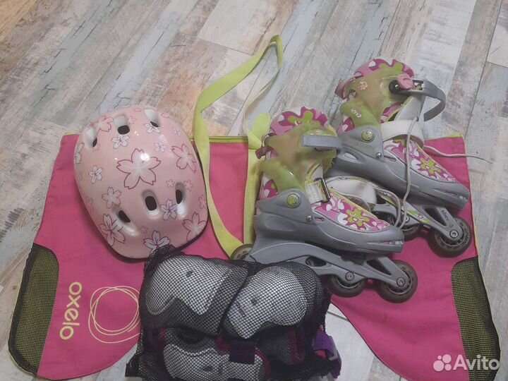 Детские ролики и защита и шлем