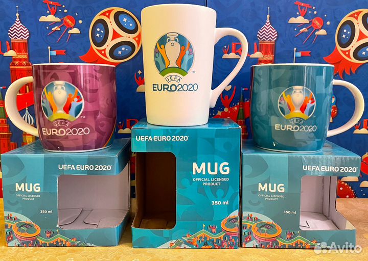 Набор 3 кружки Уефа Евро 2020