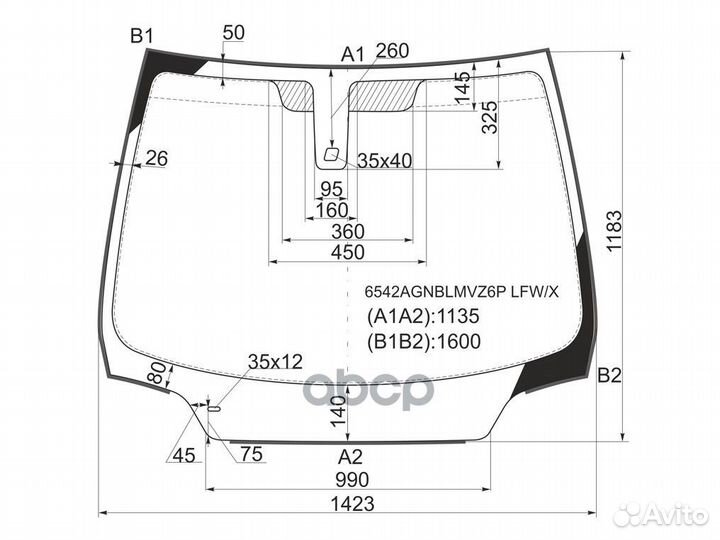 Стекло лобовое + дд (ромб) peugeot 307 3/4/5D 0