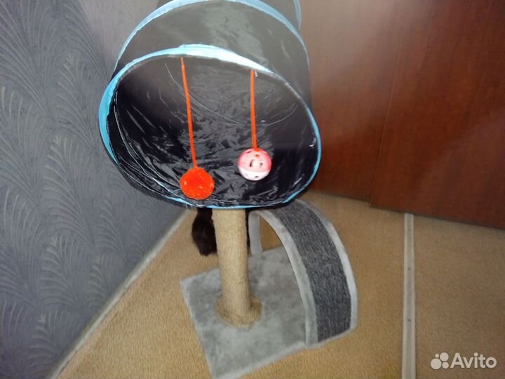 Когтеточка домик для кошки и тунель