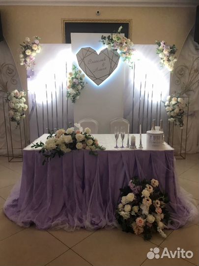 Украшение зала на свадьбу, оформление свадебное