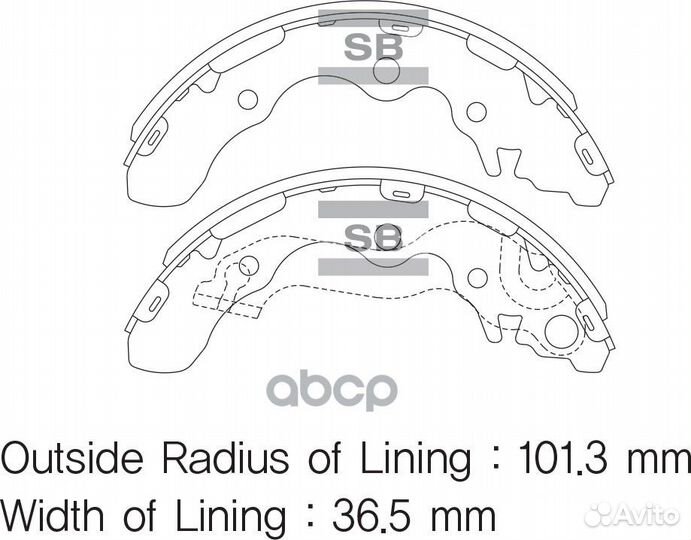 Колодки тормозные барабанные SA155 Sangsin brake