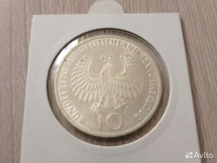 10 марок Фрг олимпиада 1972 год Мюнхен серебро