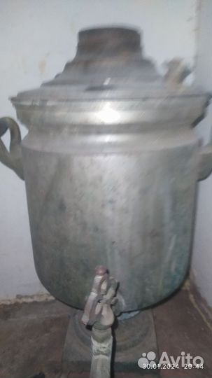 Самовар на дровах медный