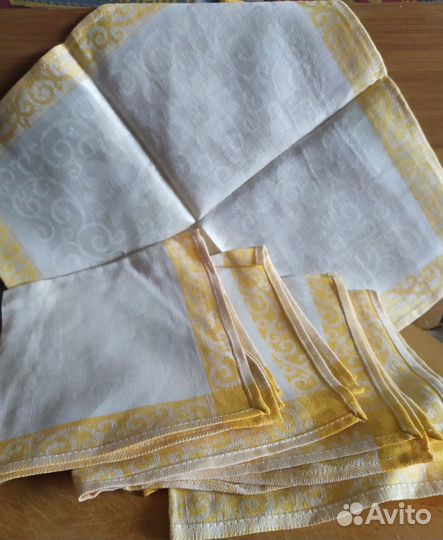 Салфетки ручная вышивка 3шт и из льна СССР 6шт