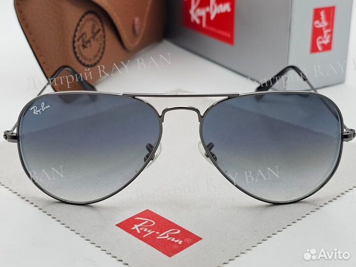 Очки Ray Ban Aviator Grey Blue Gradient Стекло