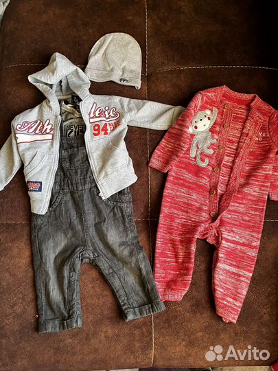 Комбинезоны 6-9 мес, бодик, шапочка