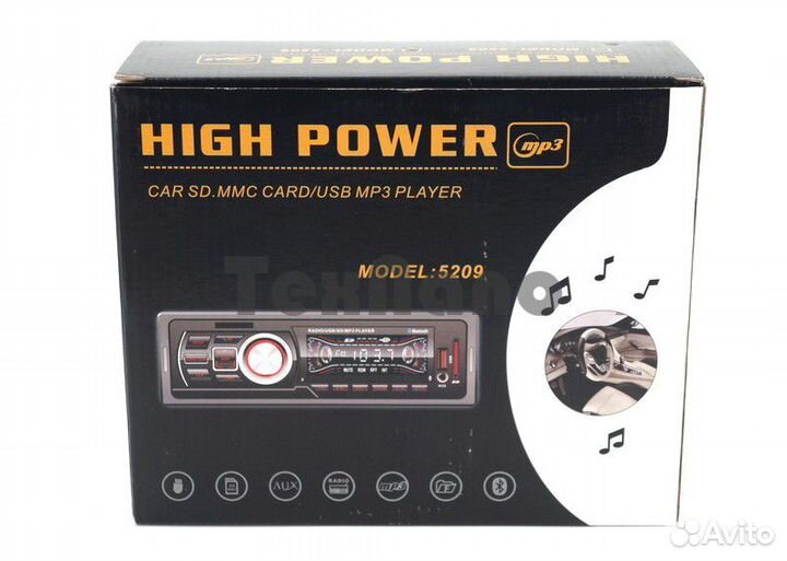 Автомагнитола 5209 USB+AUX+Радио+ Bluetooth