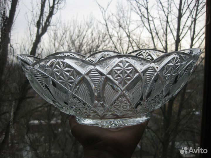 Хрустальная ваза большая 26 см