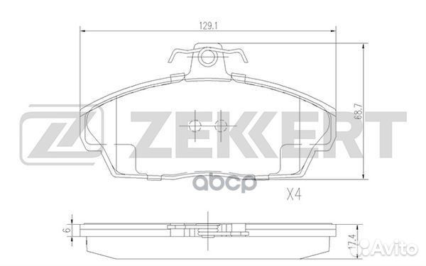 Колодки торм. диск. передн. GAZ Gazelle (3302)