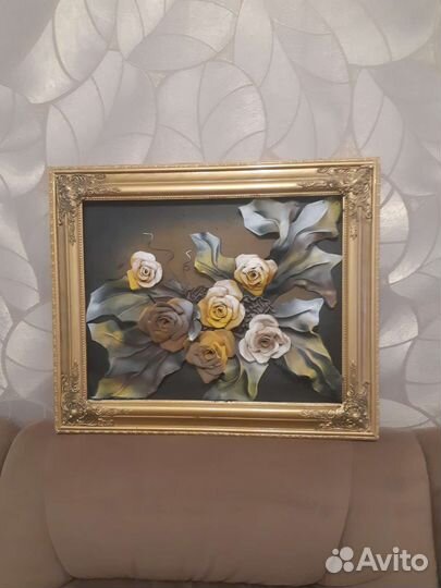 Картина из натуральной Кожи