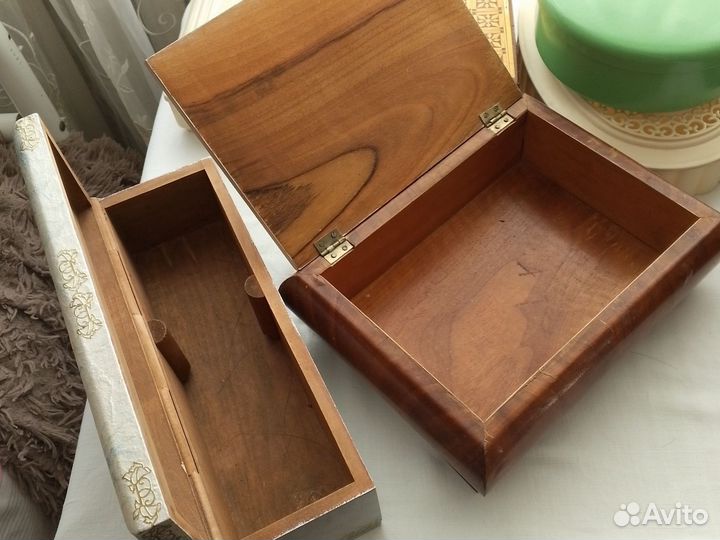 Шкатулки винтаж, дерево, карболит, декупаж