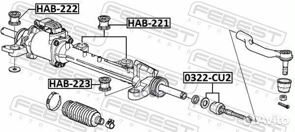 Сайлентблок рулевой рейки Febest