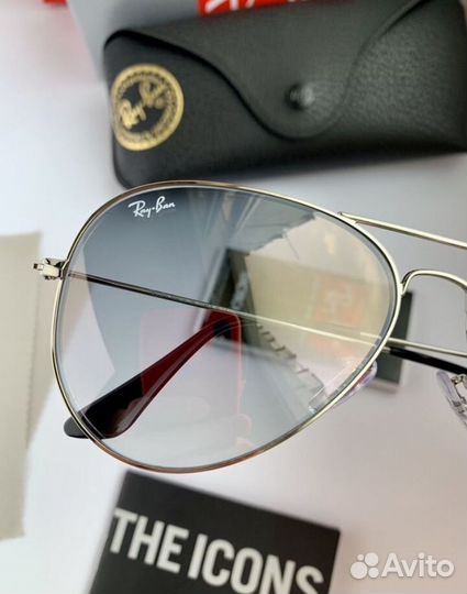 Очки ray ban aviator авиаторы пепельные