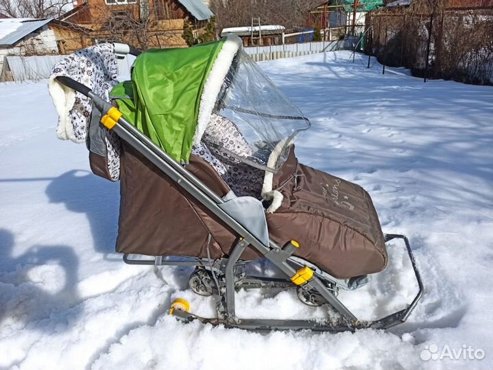 Детские зимние санки-коляска
