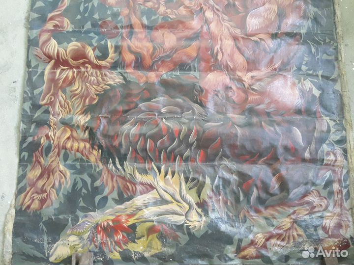 Картина маслом старая, 1960е- 70е г. с чердака