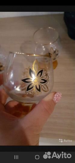 Бокалы хрусталь с позолотой