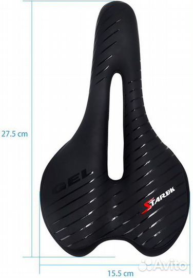 Велосипедное седло гелевое с мигалкой, новое