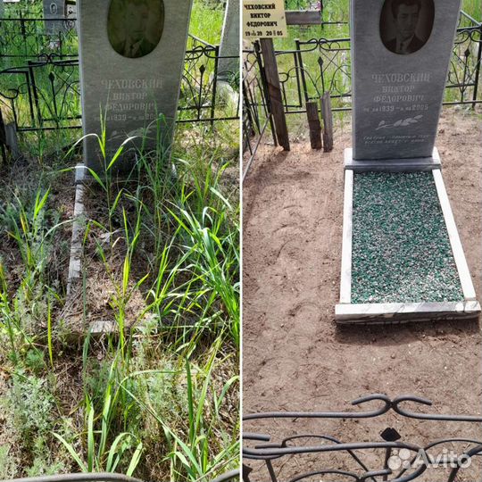 Уход за могилой и покраска оградки