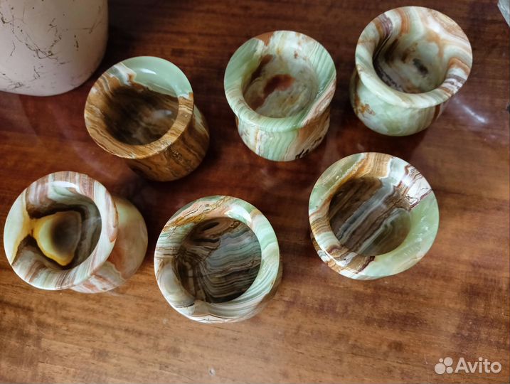 Стаканы (рюмки) из оникса, 6 шт