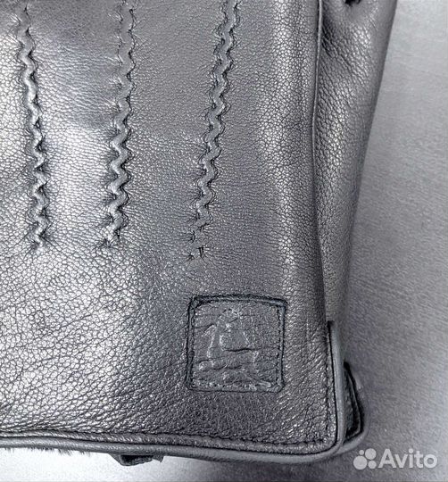 Мужские кожаные перчатки зимние