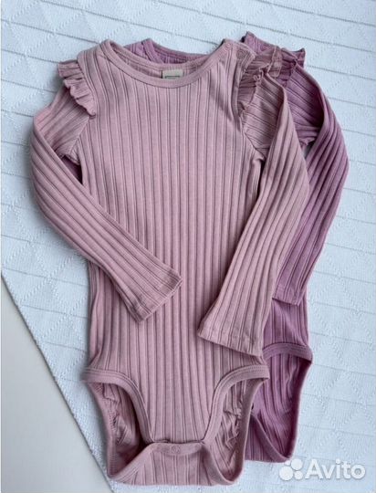 Боди в рубчик 2в1 с длинным рукавом для девочки