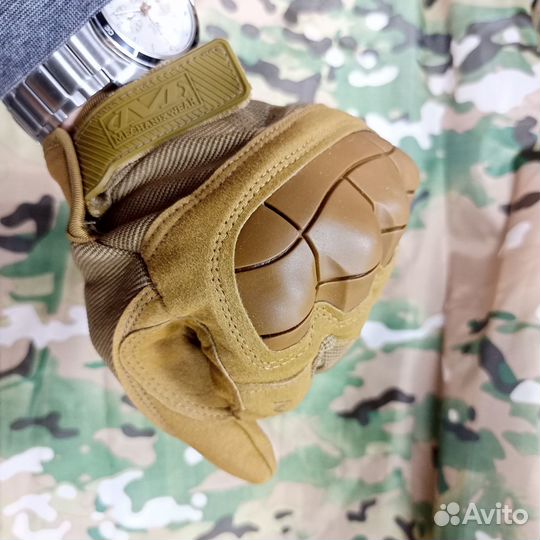 Перчатки тактические Mechanix с костяшками (Coyote