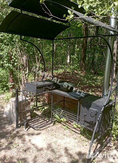 Мангал с печью под казан