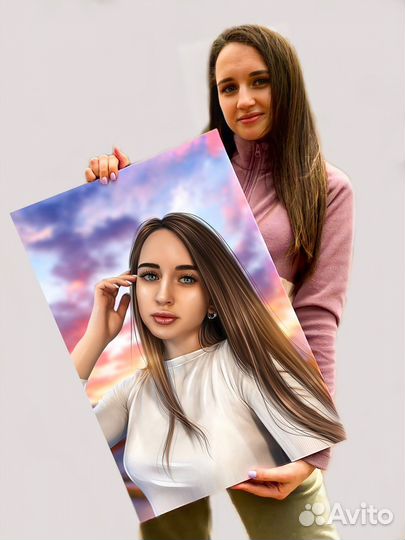 Портрет по фото на холсте Печать на холсте