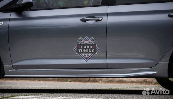 Накладки порогов BS до брызговиков Hyundai Solaris