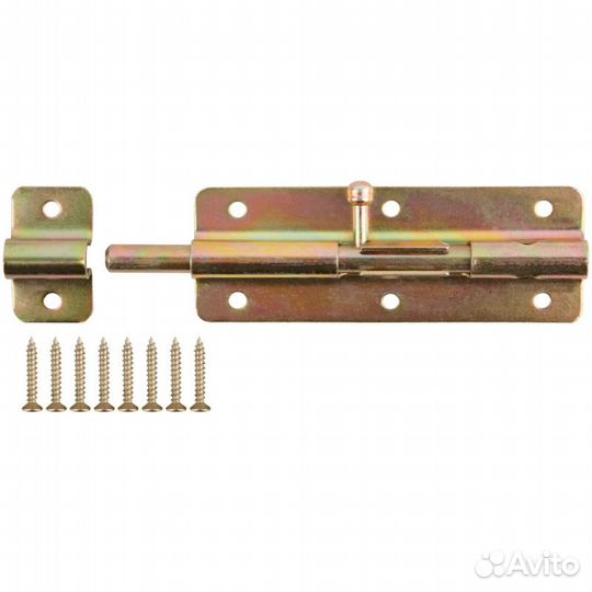 Шпингалет накладной 120 мм желтый цинк