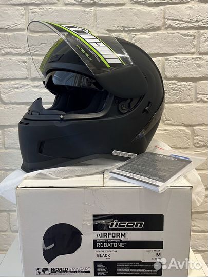 Мотошлем icon airform black/matt (57-58 M)
