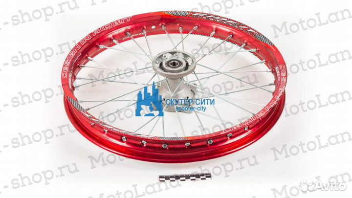 Диск 17х1,6 колеса передний алюминий/красный