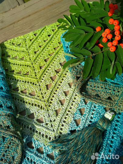 Шаль/Бактус,шарф,платок,ручная работа, в подарок