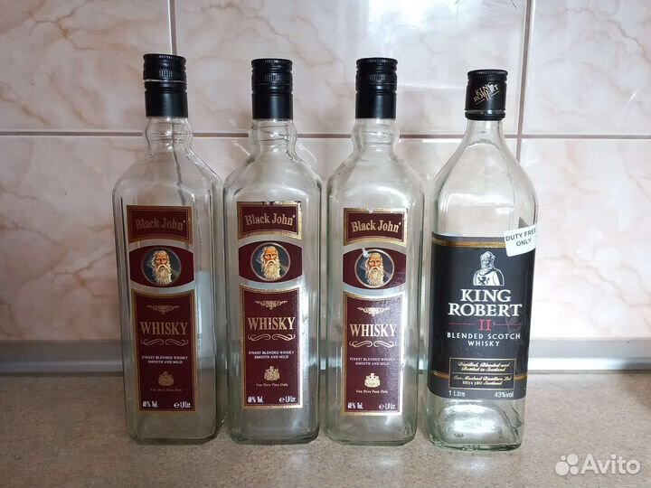 Стеклянные квадратные бутылки 1 литр