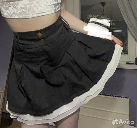 Юбка теннисная кружево lolita y2k