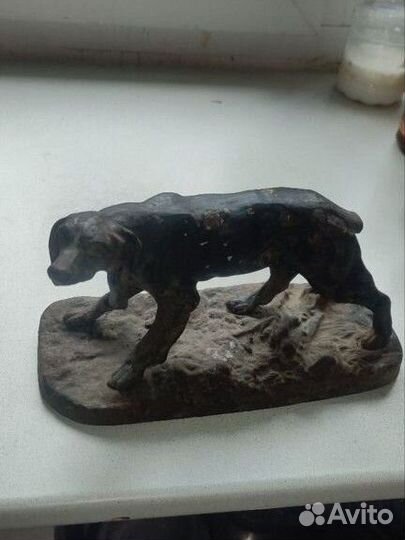 Собака сеттер куса статуэтка СССР чугун