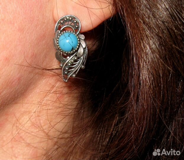 Серьги бирюза