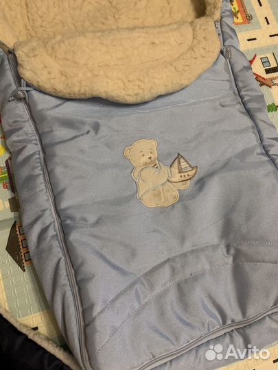 Зимний конверт в коляску + муфта для рук