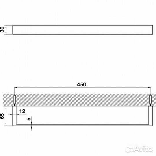 Полотенцедержатель 45 см Cisal Quad QU09010121