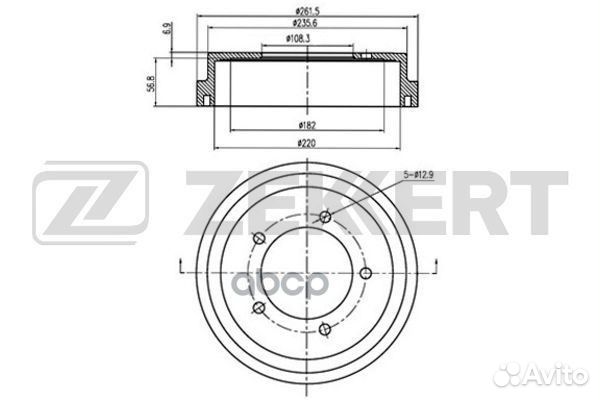 Барабан торм. зад. Suzuki Grand Vitara 98- bs-5