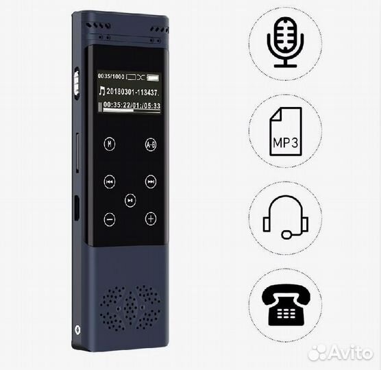 Цифровой диктофон Spec-V39 8GB с цветным дисплеем