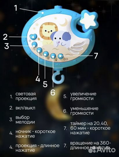 Музыкальный мобиль в кроватку