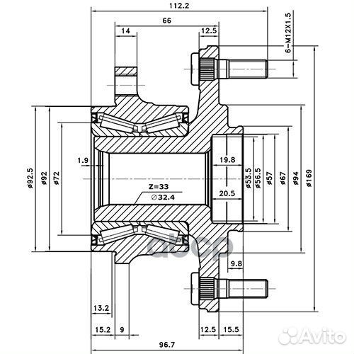 Ступица задняя зад лев Z89643R Zikmar